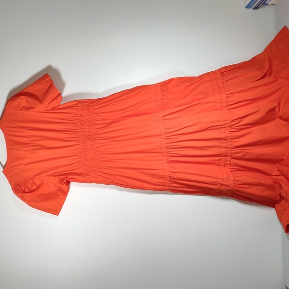 Quince organic cotton tiered maxi dress orange S - Picture 6 of 12